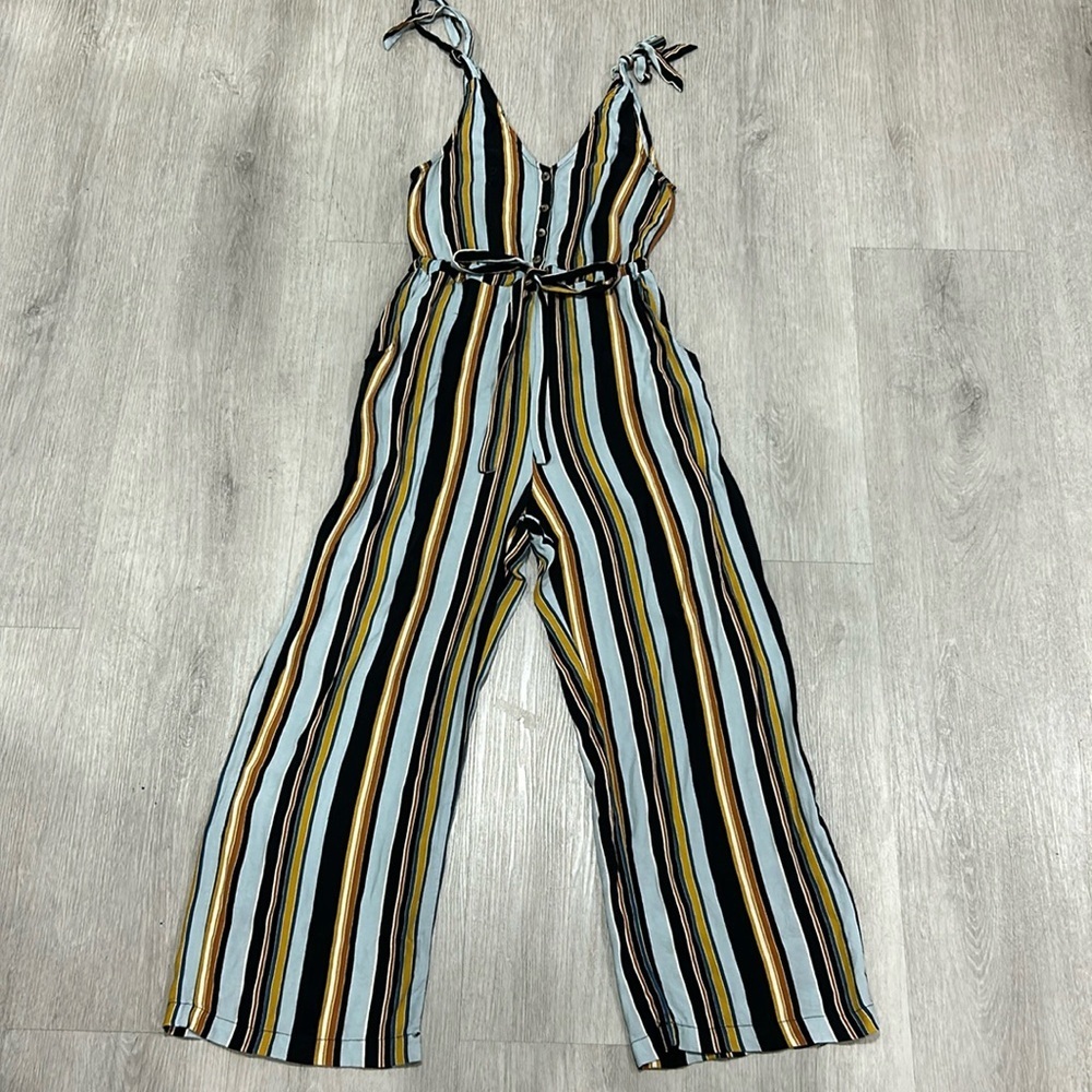 Xhilaration striped wide leg jumpsuit